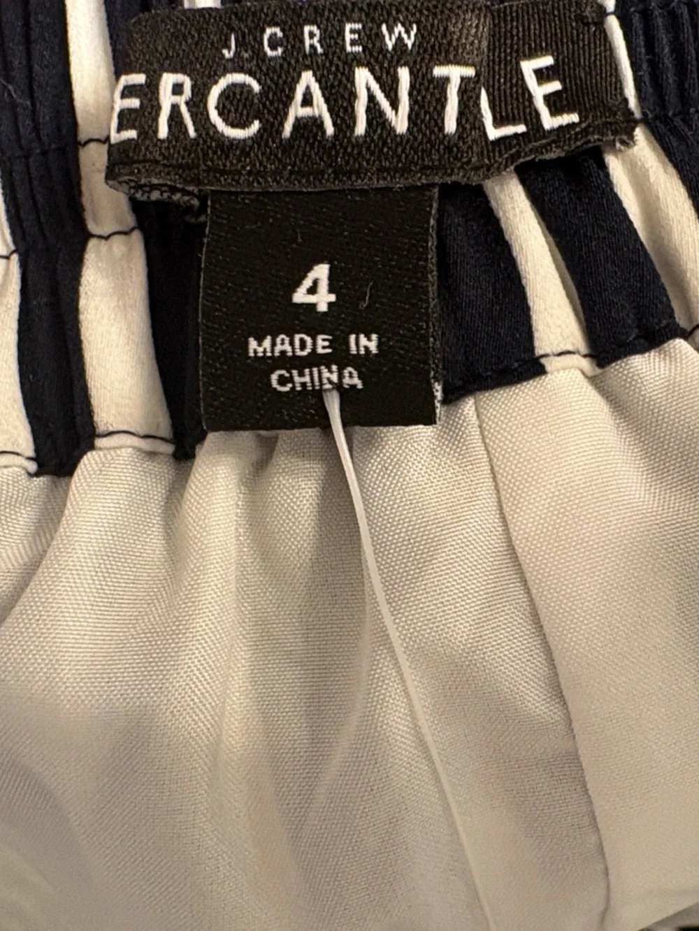 J. Crew Mercantile Navy and White Vertical Striped Skirt Size 4 NWT